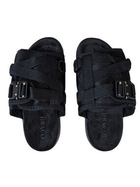 DRACO Slides Size 7-8 7.5 Men's Phantom Black Remastered Slide Sandals Shoes NEW